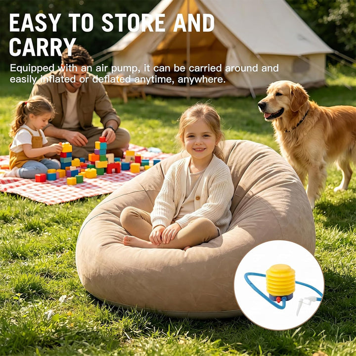 Tragbares & Wasserdichtes Luftsofa für Outdoor, Aufblasbarer Sessel Sitzsack, Camping, Strand, Pool