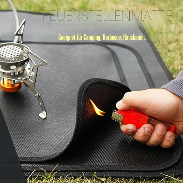 Feuerfeste Matte 80x75cm - Hitzebeständig bis 550°C - Für Kamin, BBQ, Grill &amp; Feuerstelle, Feuerscha