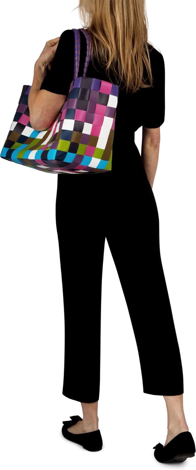 normani Einkaufstasche geflochten mit Henkeln - Tragetasche extra robust Farbe Classic/Sweet Classic