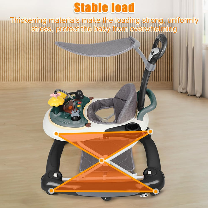 Lauflernhilfe für Babys, 4-in-1, Lauflernhilfe für Mädchen, Jungen, 6-18 Monate, Musikscheibe + hohe