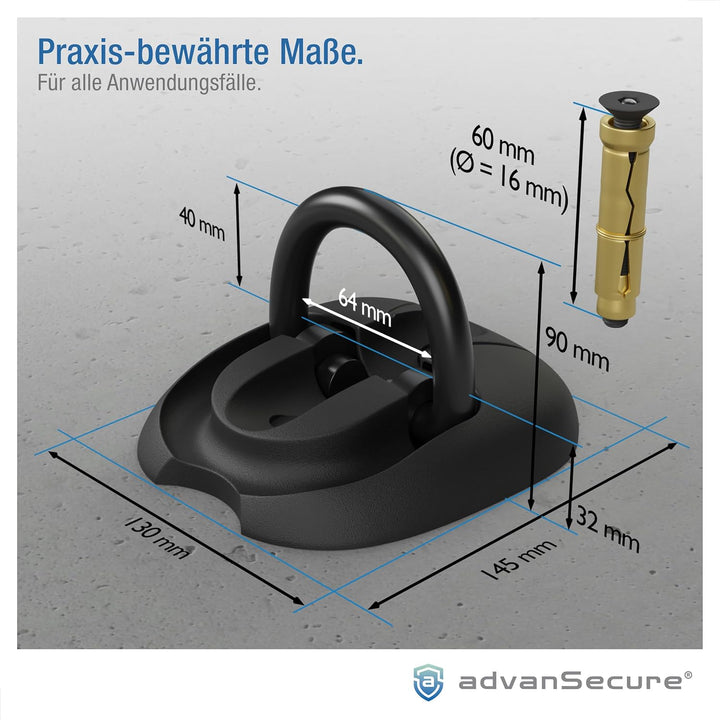 advanSecure® Wandanker Bodenanker | für E-Bike Motorrad und teure Fahrräder | für sicheres Anschlies