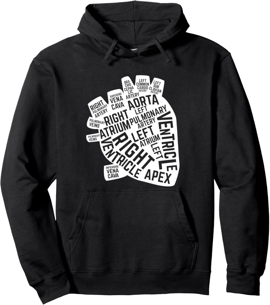 Anatomisches Herz für Krankenschwestern. Pullover Hoodie