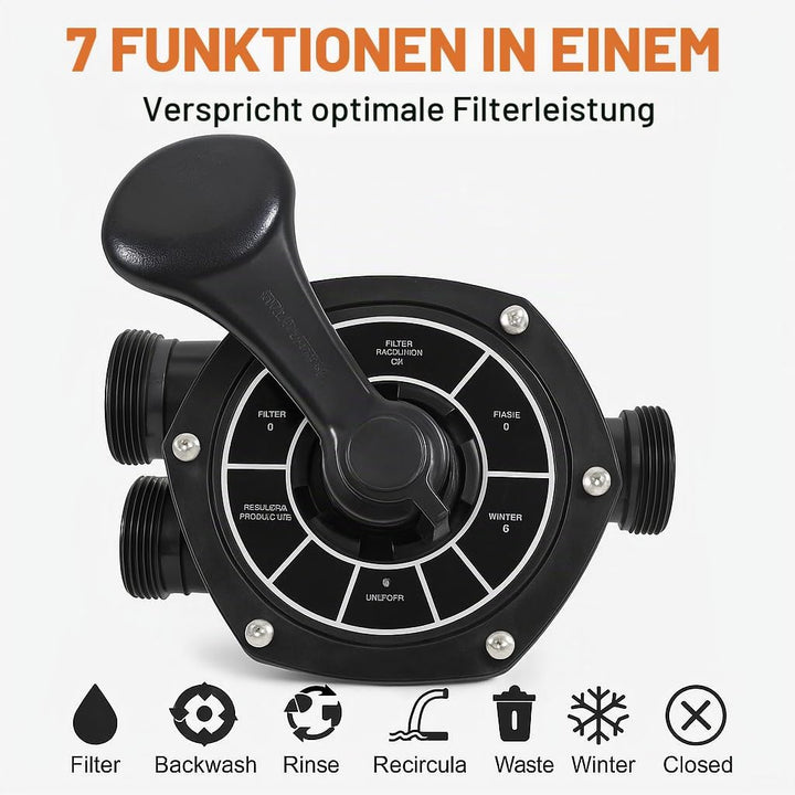 Flotide MFS17 HDPE Sand Filter - 425mm Diameter, 7000 L/H Max Flow, 37.5 m³ Pool Capacity, 0.14 m² F