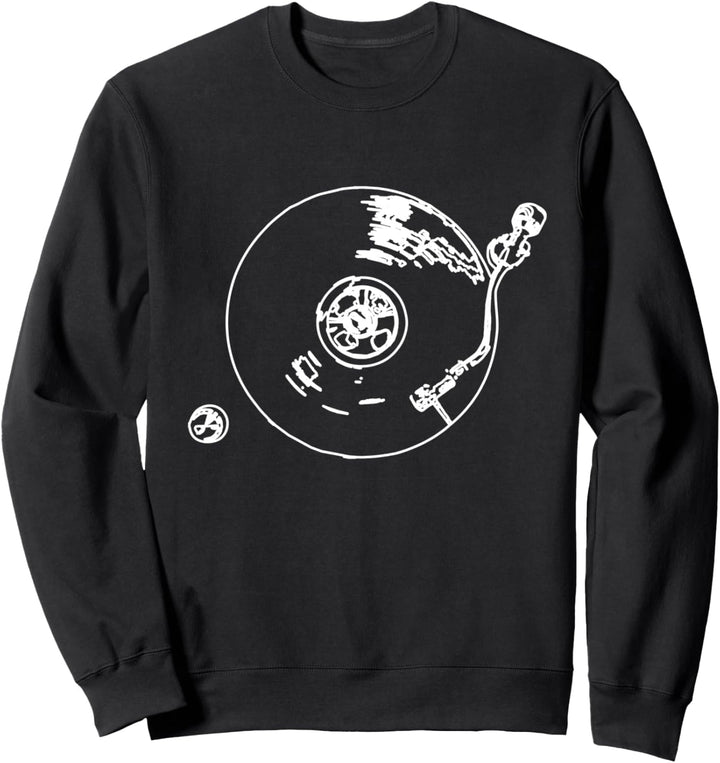 Vintage Vinyl Turntable DJ Disc Jockey Plattenspieler Sweatshirt