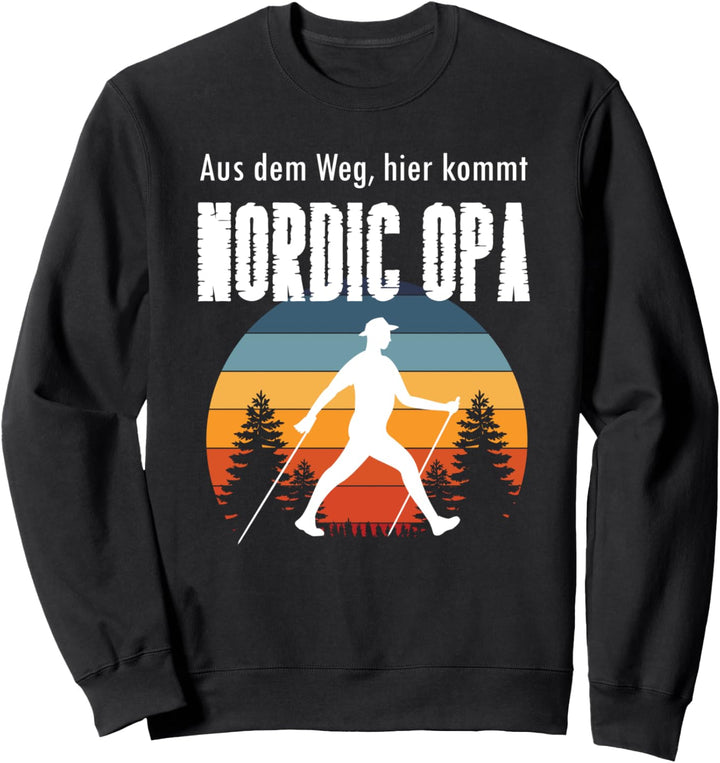 Opa Geschenk Idee "Nordic Opa", Nordic Walking Motivation Sweatshirt