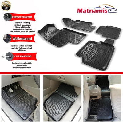 Matnamis 3D Auto Gummimatten Set für BMW 5er F10 ab 2013 Passgenaue Fussmatten 4-teilig Geruchlos An