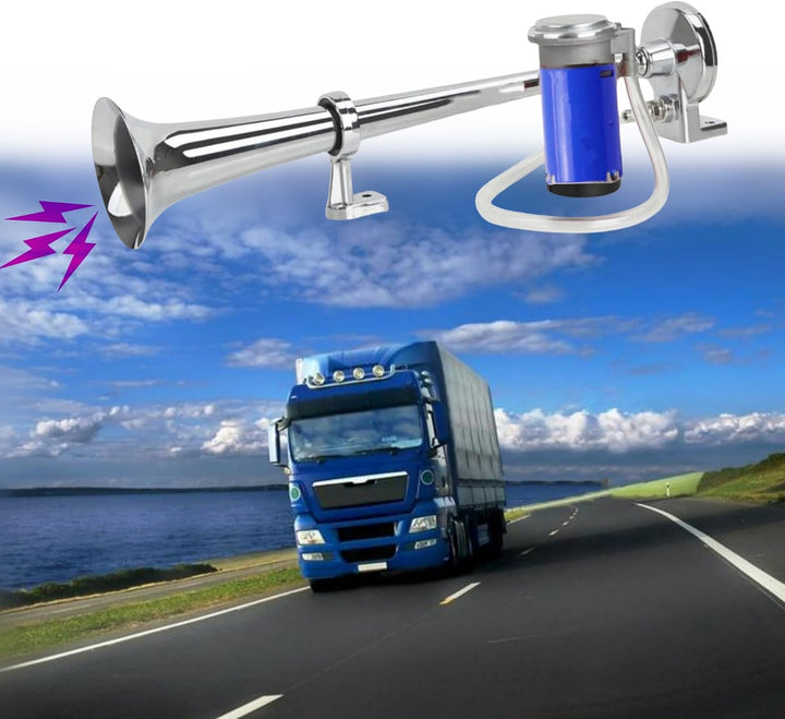 Autohupe Lufthorn Chrom Zink LKW Horn Schiff Horn Single Trompete 24V Car Air Horn Silber Ein Lautsp
