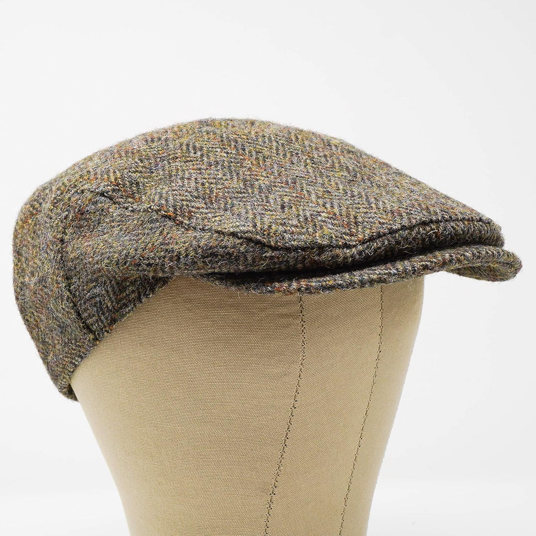 Borges & Scott Nevis Schirmmütze – Schiebermütze aus 100% handgewebter Wolle - Harris Tweed - wasser