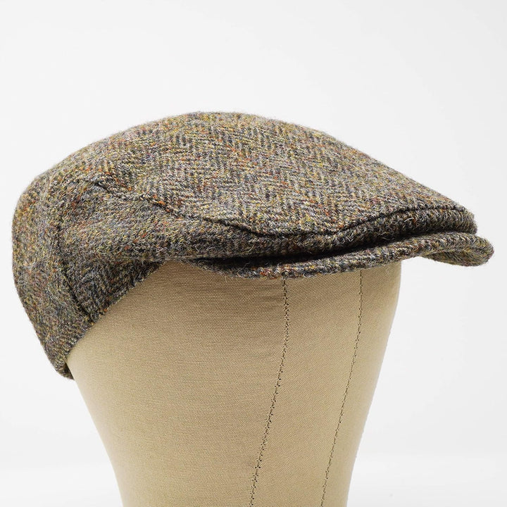 Borges & Scott Nevis Schirmmütze – Schiebermütze aus 100% handgewebter Wolle - Harris Tweed - wasser