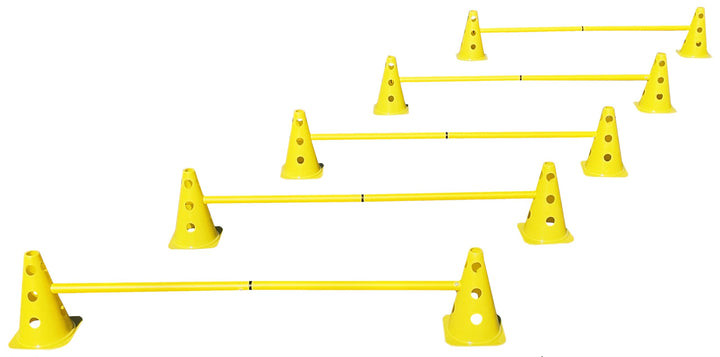 Steckhürdenset Gelb - 5 er Set für Koordinationstraining Agility Hundesport Pferdesport Zubehör Loch
