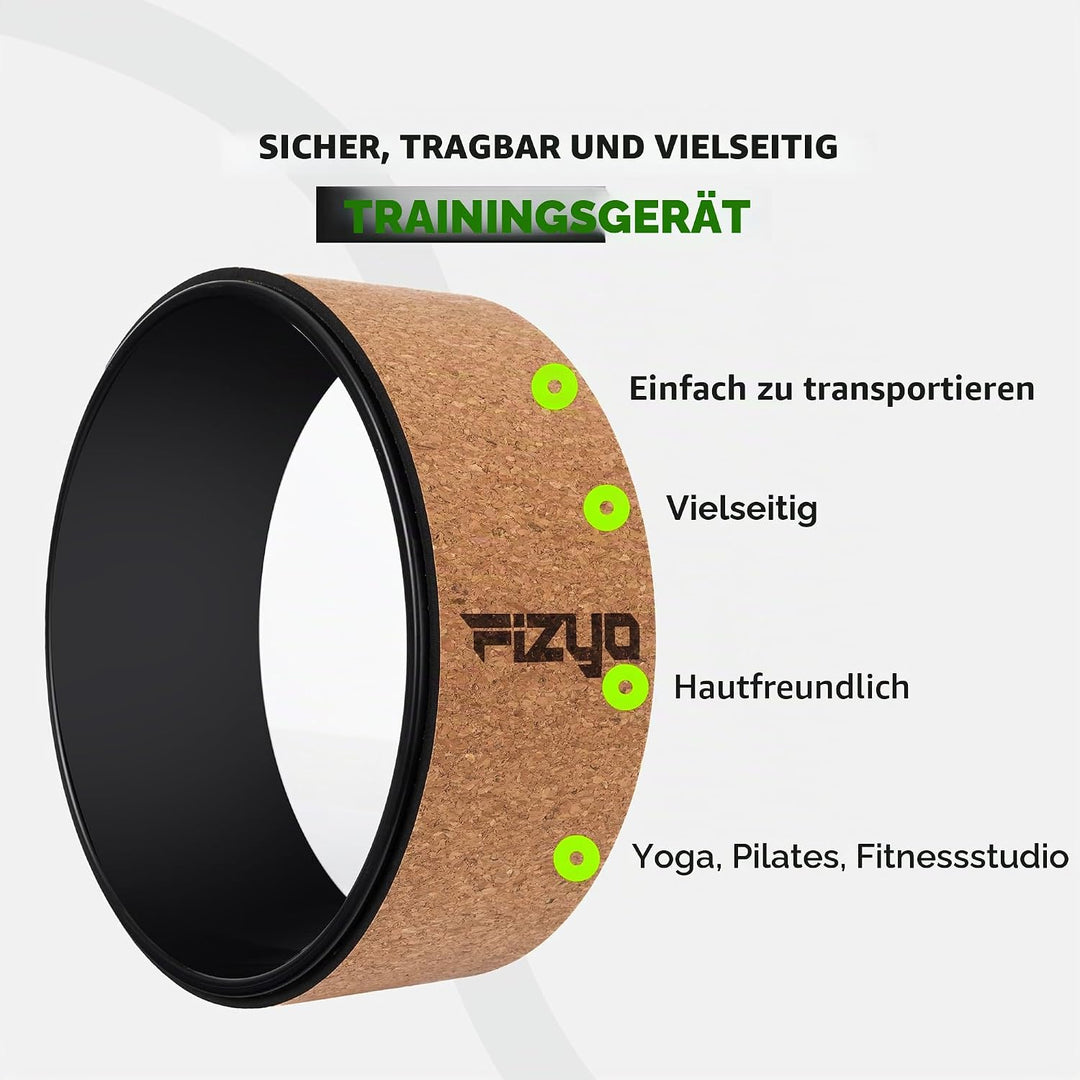 Phyzyo Yoga und Pilates Rad Ø33cm - Profirolle für Rückendehnung, Verbesserung des Gleichgewichtes u