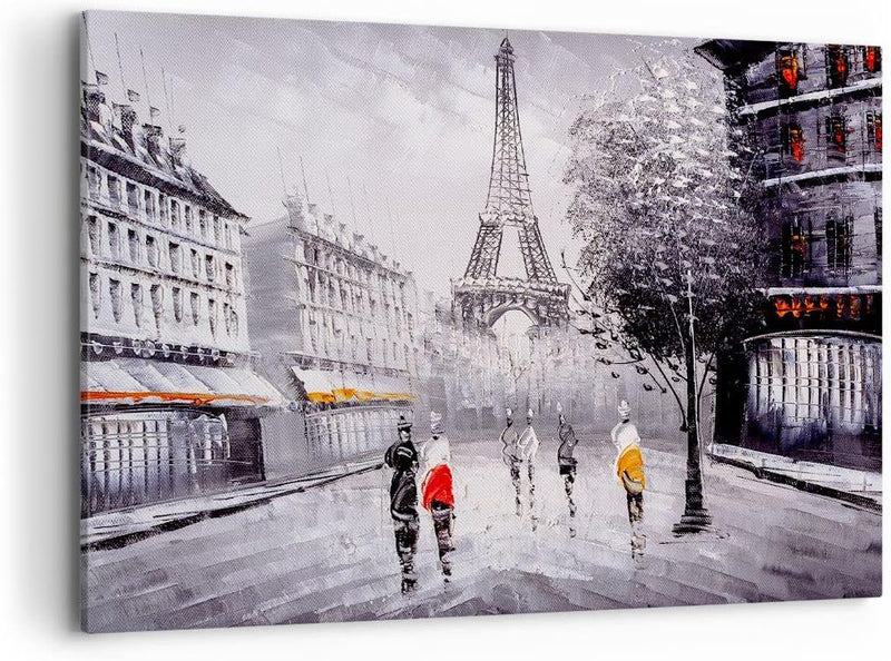 Bilder auf Leinwand 100x70cm Leinwandbild Architektur Paris Eiffle Frankreich Gross Wanddeko Bild Sc