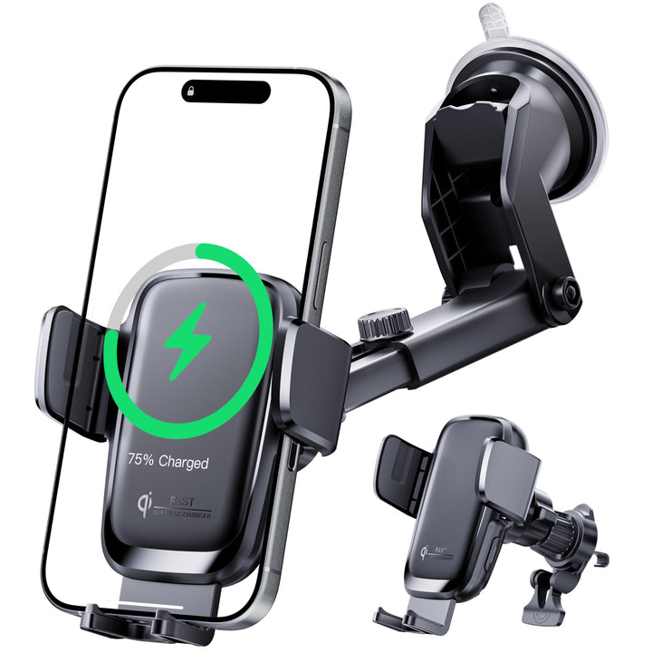 KPON Qi-Zertifizierung Handyhalterung Auto mit Ladefunktion, 15W Induktive Ladestation Auto für Wind
