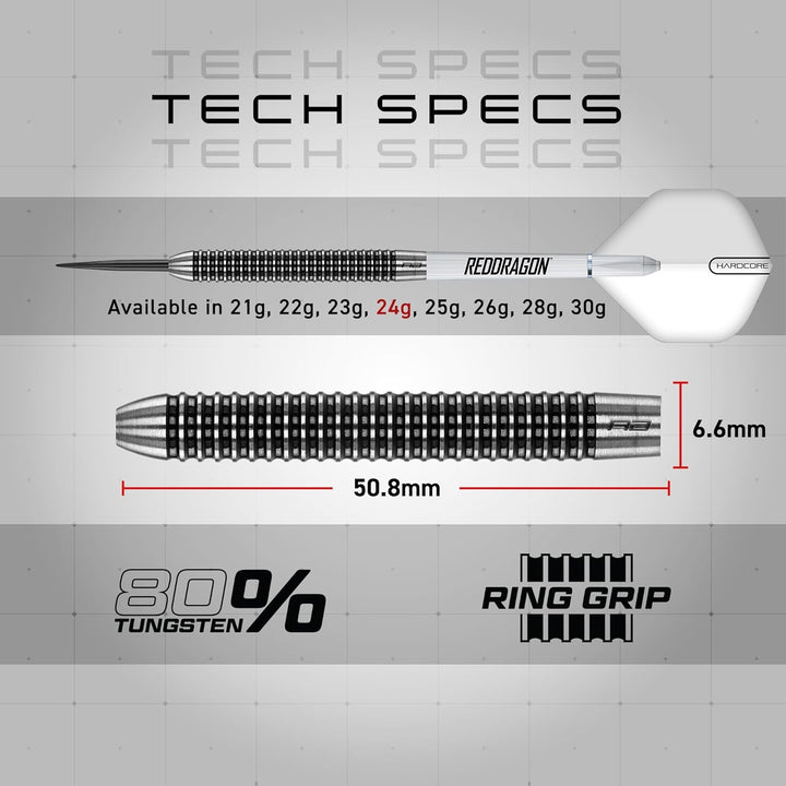 RED DRAGON Darts - Pegasus Profi 80% Tungsten Darts Set | Erhältlich mit Dartpfeile Metallspitze 21g