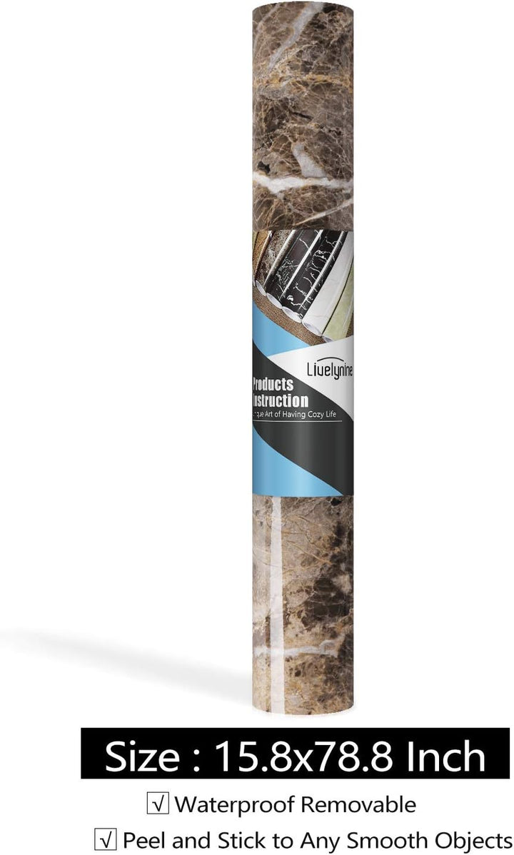 Livelynine 5M X 60 CM Breit Möbelfolie Marmor Klebefolie Küche Arbeitsplatte Folie Für Tisch Möbel S