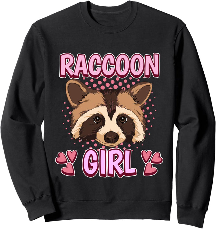 Damen Raccoon Girl Mädchen Waschbär Sweatshirt