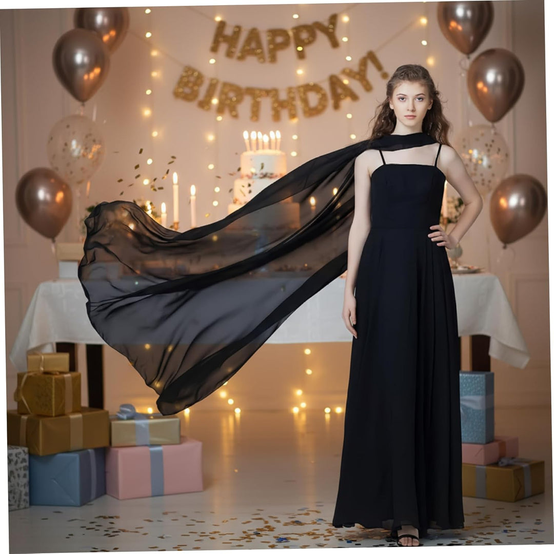 Durchsichtiger Chiffon-Umhang für Damen, 59 Zoll, eleganter Brautschal für Hochzeiten und Abendveran