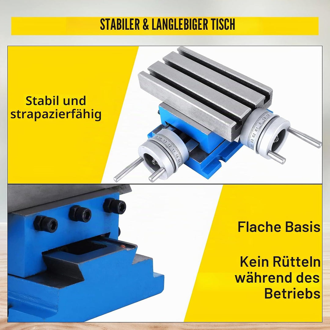 Mophorn multifunktions Fräs-Arbeitstisch 185 x 100 mm Fräsen Arbeitstisch X 80 mm Y 75 mm Kreuztisch
