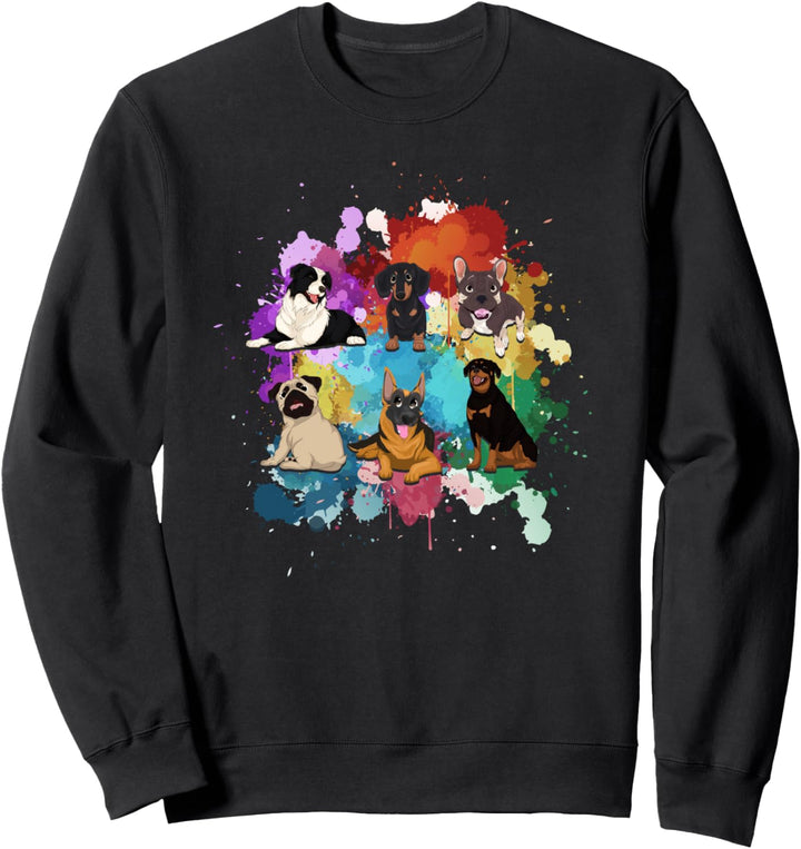 Hundehalter Haustier Hundebesitzer Buntes Hunde Sweatshirt