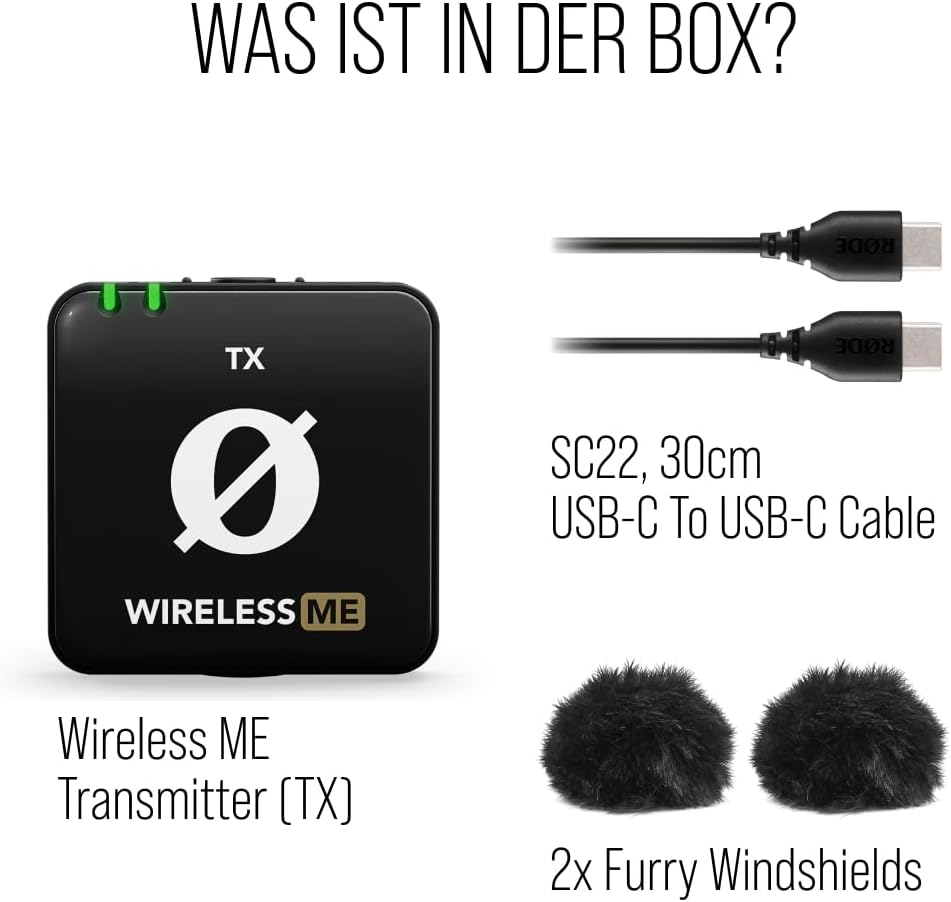 RØDE Wireless ME TX - Ultrakompakter drahtloser Sender mit integriertem Mikrofon, GainAssist-Technol