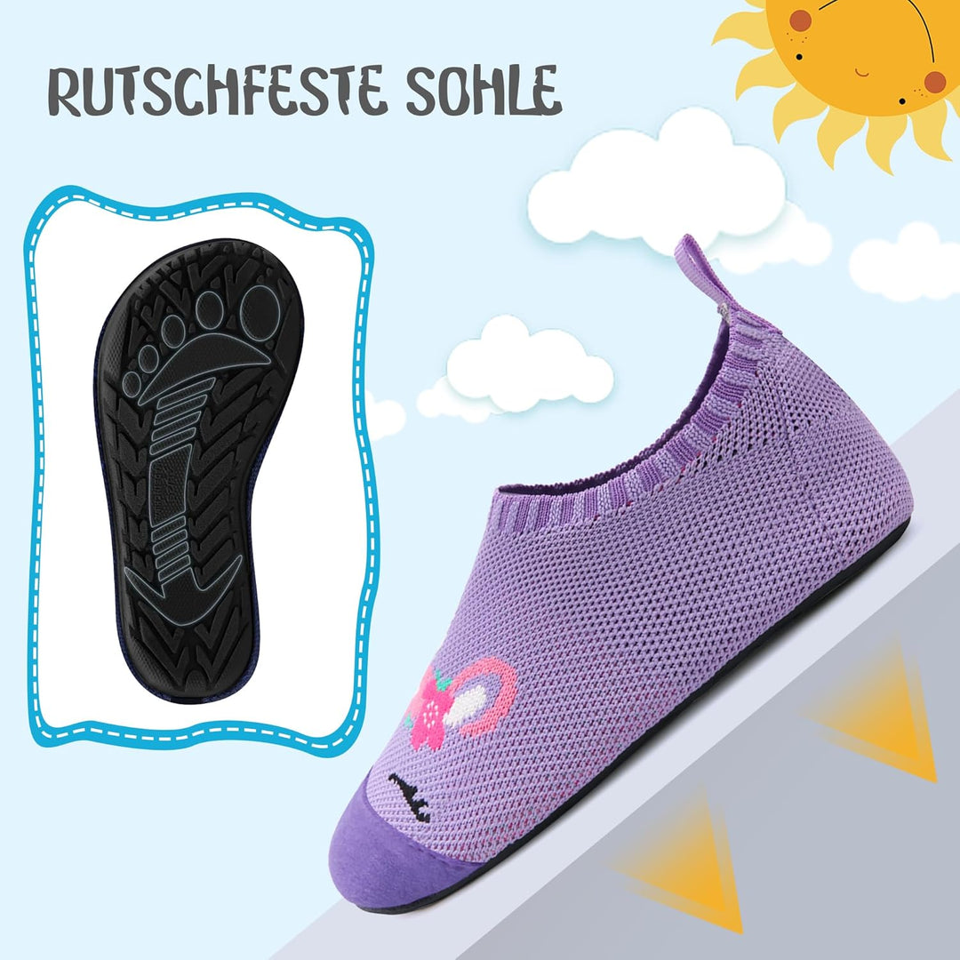 Hausschuhe Kinder Junge Mädchen Pantoffeln Atmungsaktive Rutschfest Turnschläppchen Weich Barfusssch
