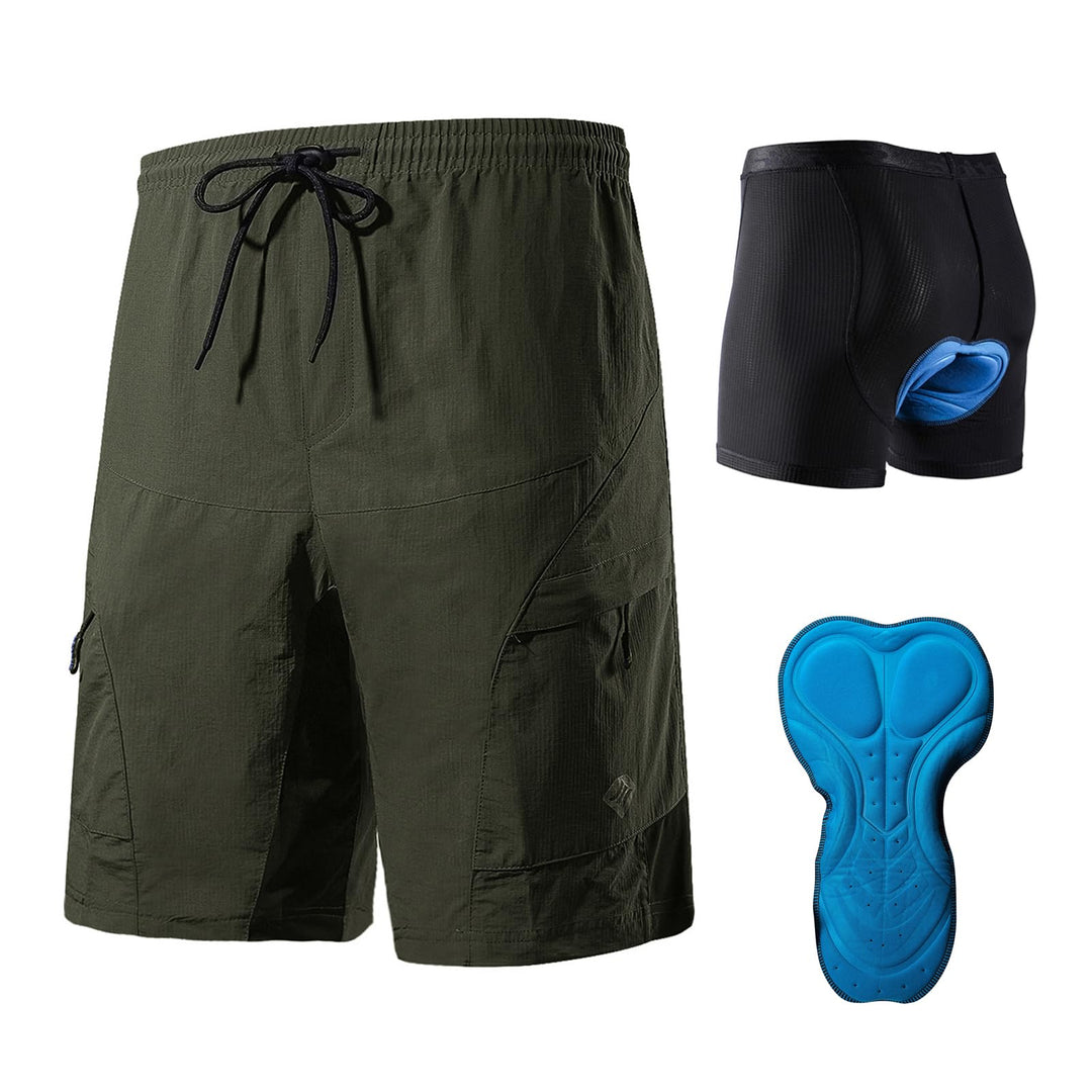 Santic Radlerhose für Herren, Radlerhose, MTB, Rennrad, mit gepolstertem Höschen, für Herren – Boden