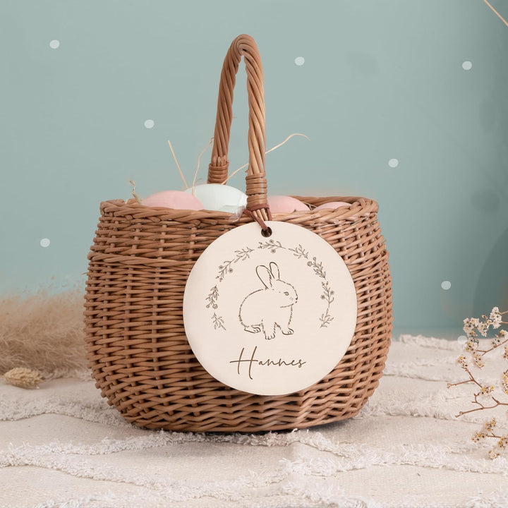 Personalisiertes Osterkörbchen – Weidenkörbchen für Kinder & Babys – Mit süssem Tier-Design – Ostere