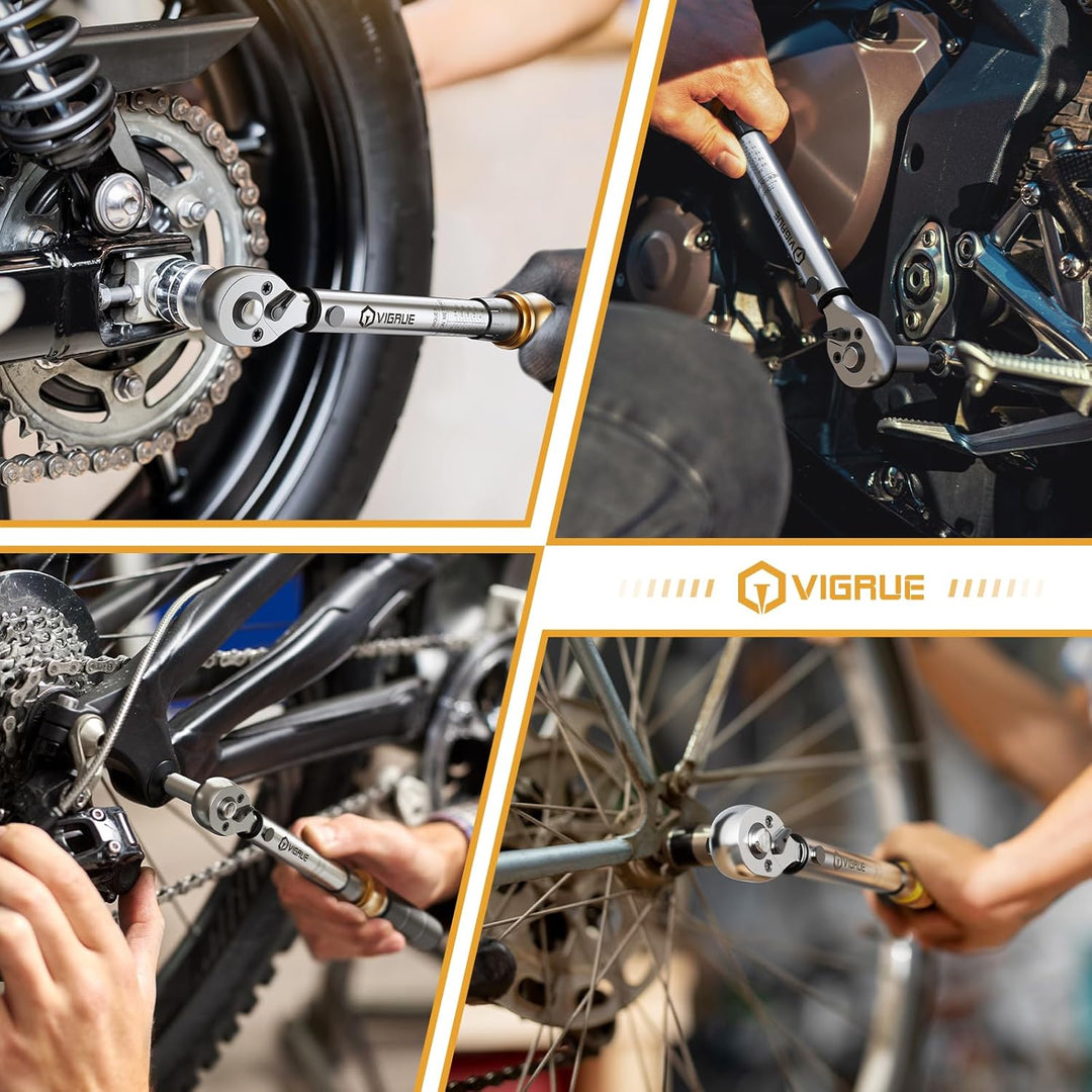 Drehmomentschlüssel Fahrrad,VIGRUE 1/4 Zoll Drehmomentschlüssel 5-25 Nm ±4% Fehlergenauigkeit mit Ve