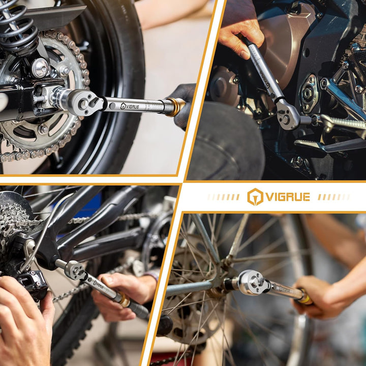 Drehmomentschlüssel Fahrrad,VIGRUE 1/4 Zoll Drehmomentschlüssel 5-25 Nm ±4% Fehlergenauigkeit mit Ve