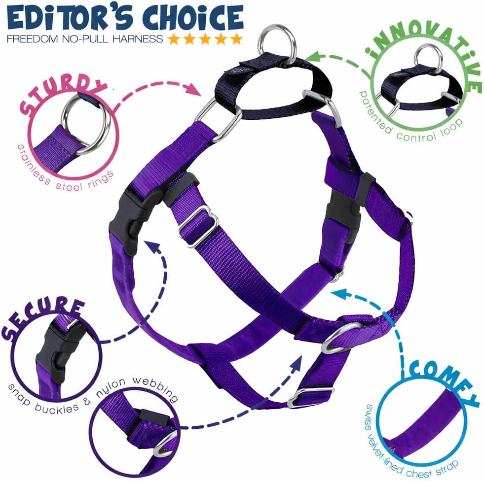 2 Hounds Design 818557022297 No-Pull Dog Harness with LeashX-Large (1 Zoll Wide) XLPurple, Purple