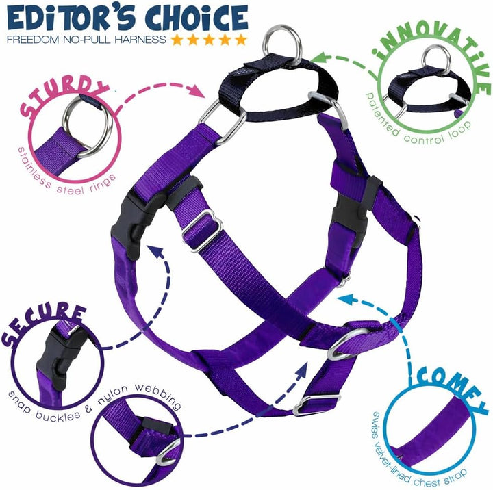 2 Hounds Design 818557022297 No-Pull Dog Harness with LeashX-Large (1 Zoll Wide) XLPurple, Purple