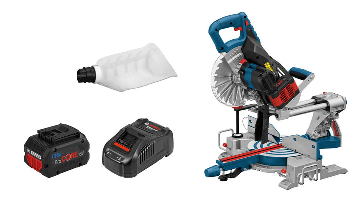 Bosch Professional BITURBO Akku Paneelsäge GCM 18V-216 (inkl. 2x5.5 Ah ProCORE18V Akkus + Ladegerät