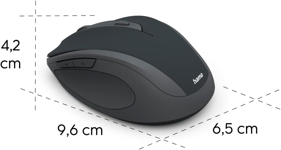 Hama Maus kabellos (optische Funkmaus ohne Klickgeräusch, ergonomisches Design, 6 Tasten, mit Browse