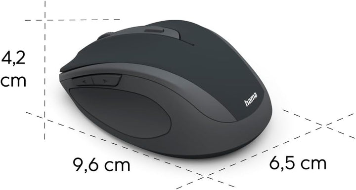 Hama Maus kabellos (optische Funkmaus ohne Klickgeräusch, ergonomisches Design, 6 Tasten, mit Browse