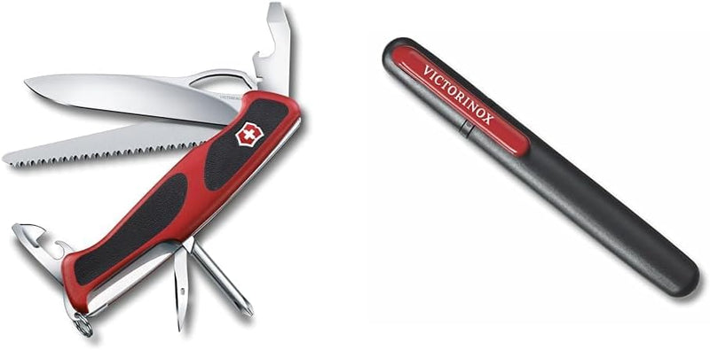 Victorinox Taschenmesser Ranger Grip 78 (12 Funktionen, Einhand-Feststellklinge) rot/schwarz Taschen