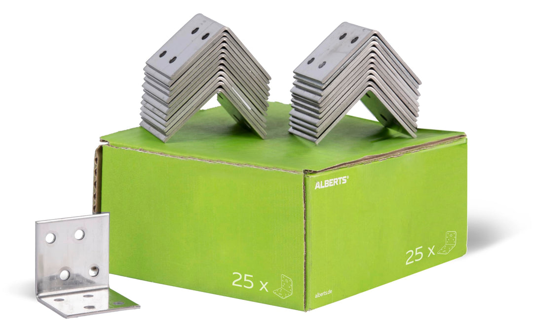 Alberts 851798 Winkelverbinder | Edelstahl | 40 x 40 x 40 mm | 25er Set 40 x 40 x 40 mm (25 Stk.), 4