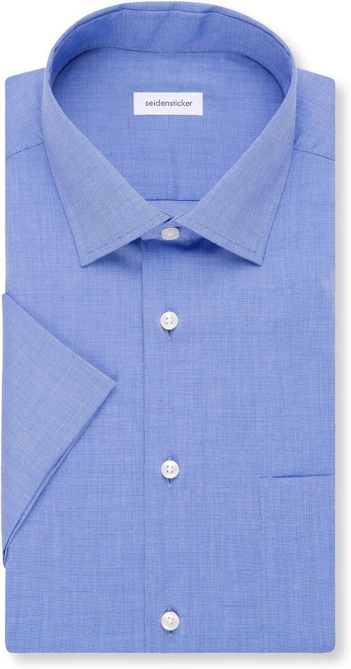 Seidensticker Herren Men Regular Shortsleeve Businesshemd 38 Mittelblau(003001), 38 Mittelblau(00300