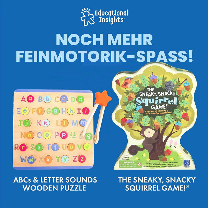 Learning Resources Easy Tweezies Gruppenset, Montessori Holzpinzetten ab 3 Jahren, Feinmotorik-Werkz