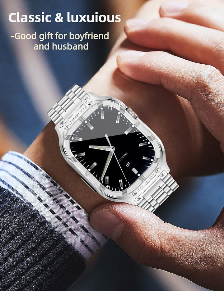 Edelstahlband mit Gehäuse für appl watch Ultra 1/Ultra 2 armband 49mm,Robustes Apple Watch Ultra mit