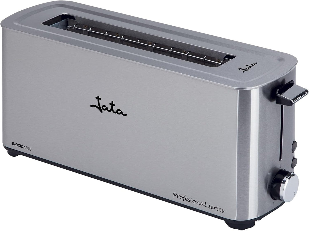 Jata TT1043 Breitschlitz-Toaster, Edelstahl, Grau Modern, Modern