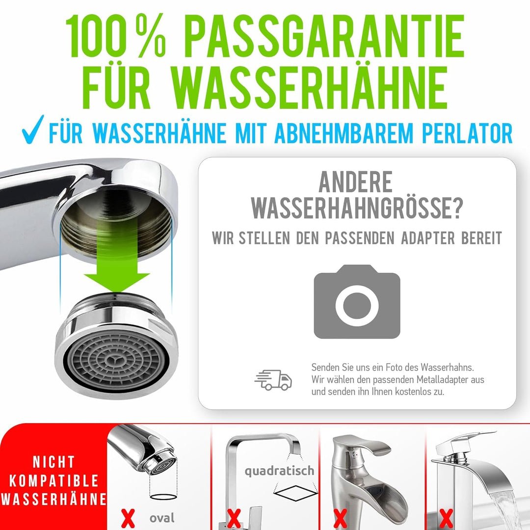GEYSER EURO Wasserfilter für Wasserhahn Küche Armatur, für Leitungswasser mit Karutschen aus einziga