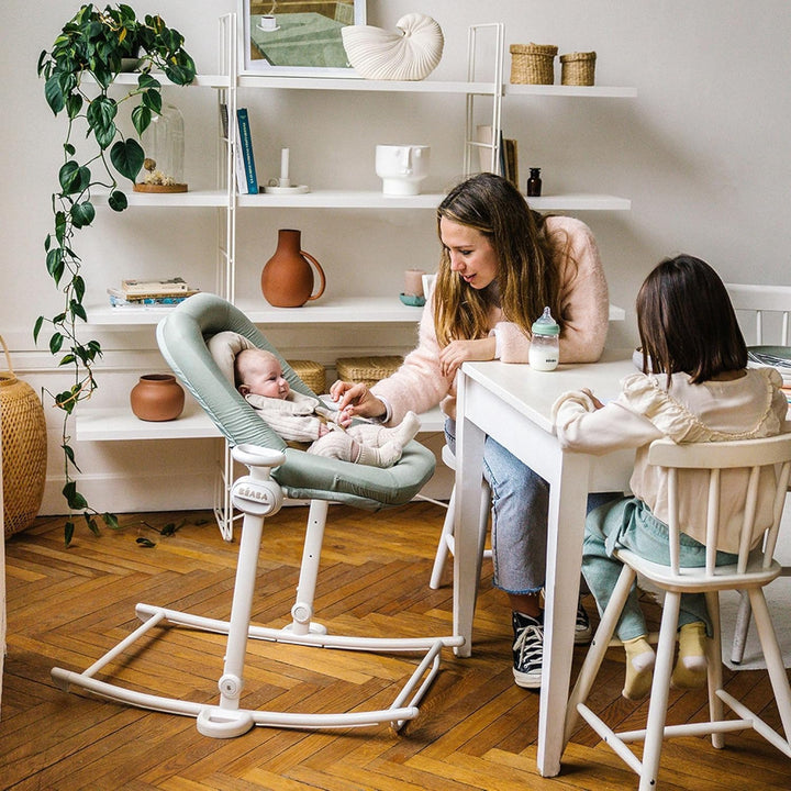 BÉABA, Babywippe, Babywippe Up&Down Plus, 4 Höhen, 3 Neigungen, Faltbar, Sitzverkleinerung für Neuge