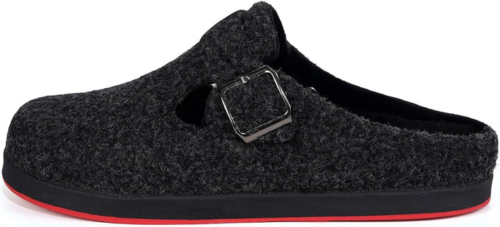 Sisttke Hausschuhe Damen Herren Filzpantoffeln Unisex Winter Geschlossen Pantoffeln mit Wechselfussb