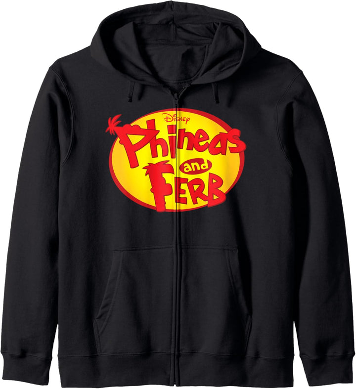 Disney Phineas und Ferb Red Show Logo Orange Circle Kapuzenjacke