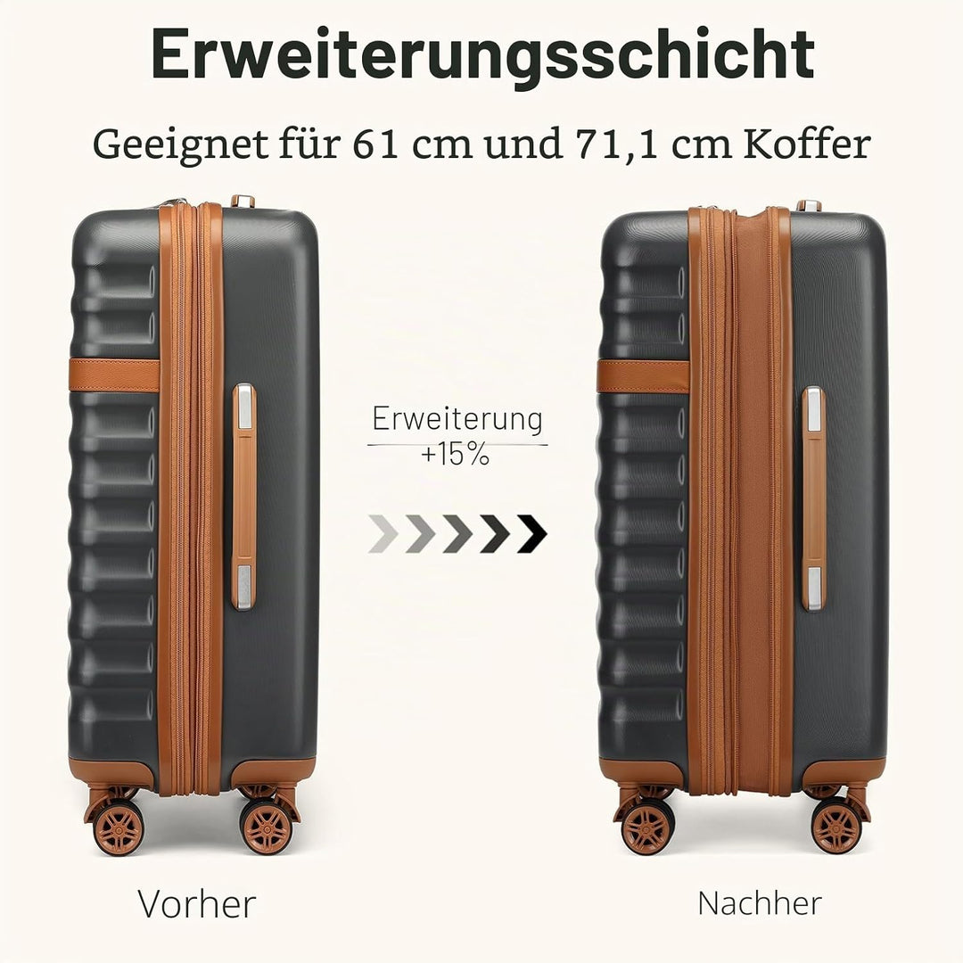KONO Koffer Trolley Gross Koffer Reisekoffer von ABS+PC Hartschalenkoffer mit 4 Rollen TSA Schloss (