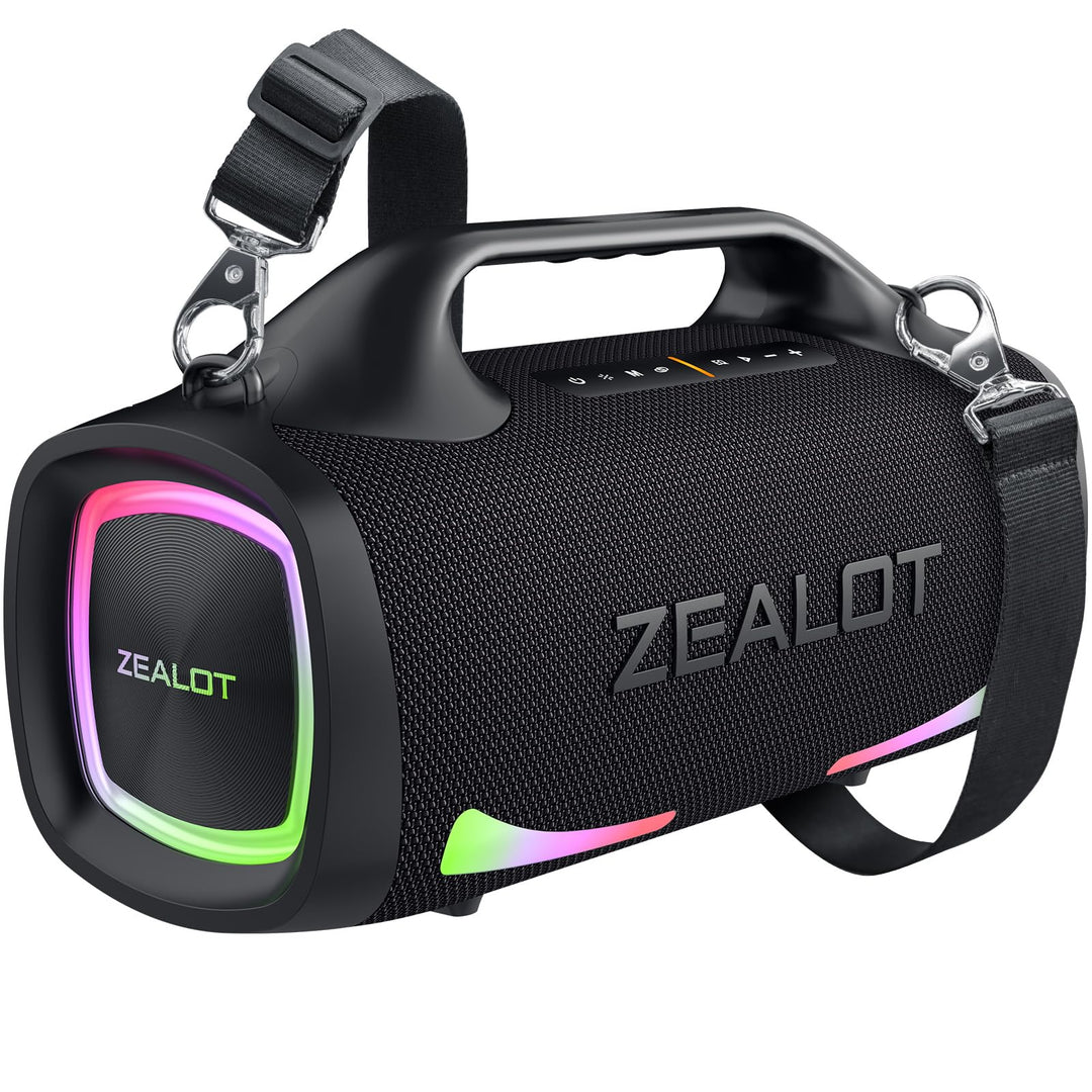 ZEALOT Bluetooth Lautsprecher,100W Stereo Sound für Draussen,XBass,Bluetooth 5.2,USB-C, 24000mAH,Dua