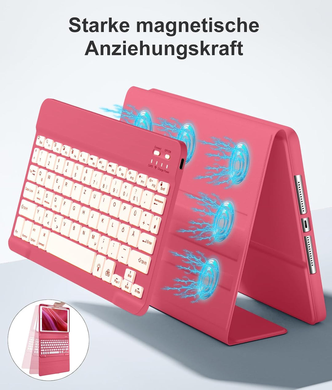Vobafe Hülle mit Tastatur Kompatibel für iPad 9./ 8. /7. Generation 10.2 Zoll mit Stifthalter, Magne