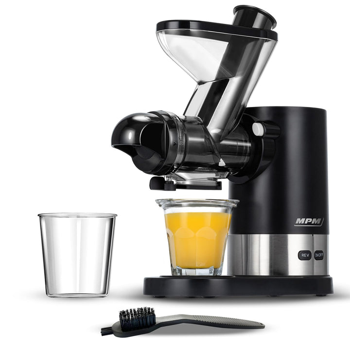 MPM Slow Juicer MSO-17 mit 450 W, 60 U/min und Zwei Einfüllöffnungen | Entsafter Gemüse und Obst, 11