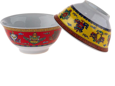 lachineuse - Serie 5 asiatische Reisschalen Ø 11,5 cm 275 ml - Design der 8 glücklichen buddhistisch