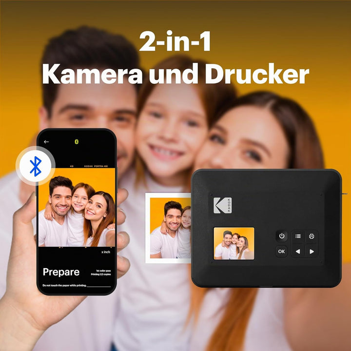 Kodak Mini Shot 3 Retro Weihnachtsgeschenke 4PASS 2-in-1-Sofortbildkamera und Fotodrucker, Tragbar (
